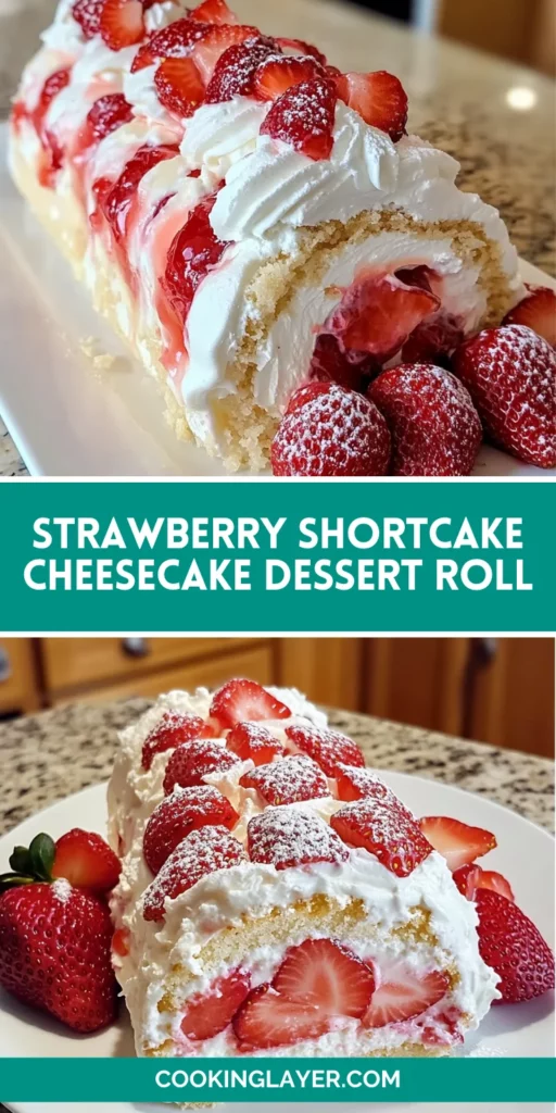 Strawberry Shortcake Cheesecake Dessert Roll