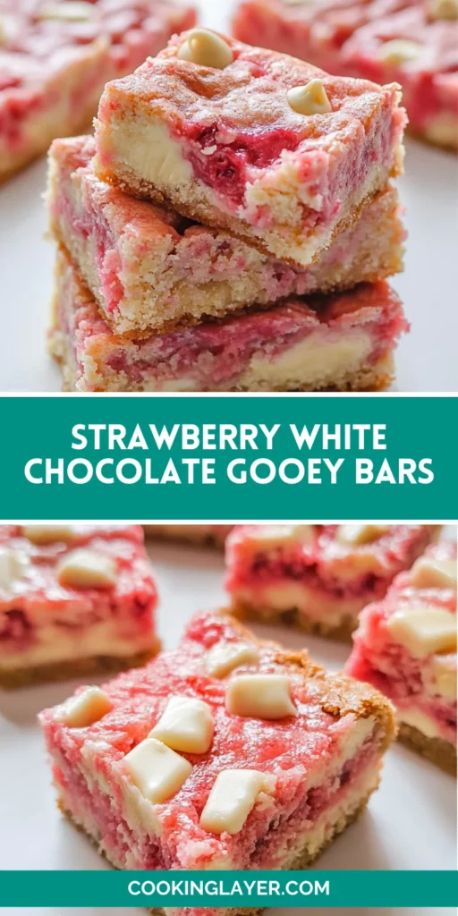 Strawberry White Chocolate Gooey Bars