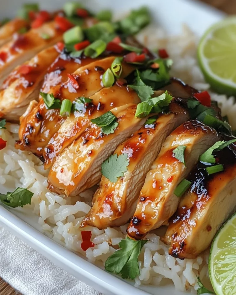 Sweet Chili Chicken Bowl with Coconut Lime Drizzle