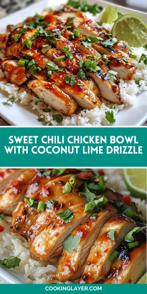 Sweet Chili Chicken Bowl with Coconut Lime Drizzle