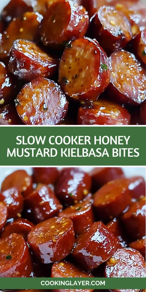 Slow Cooker Honey Mustard Kielbasa Bites