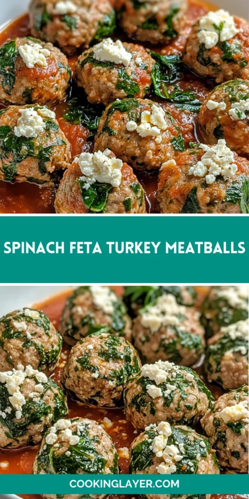 Spinach Feta Turkey Meatballs