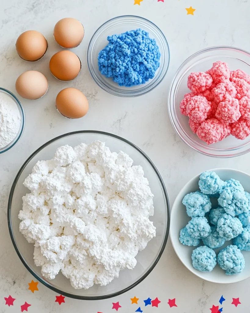 Red White & Blue Cake Mix Crinkle Cookies