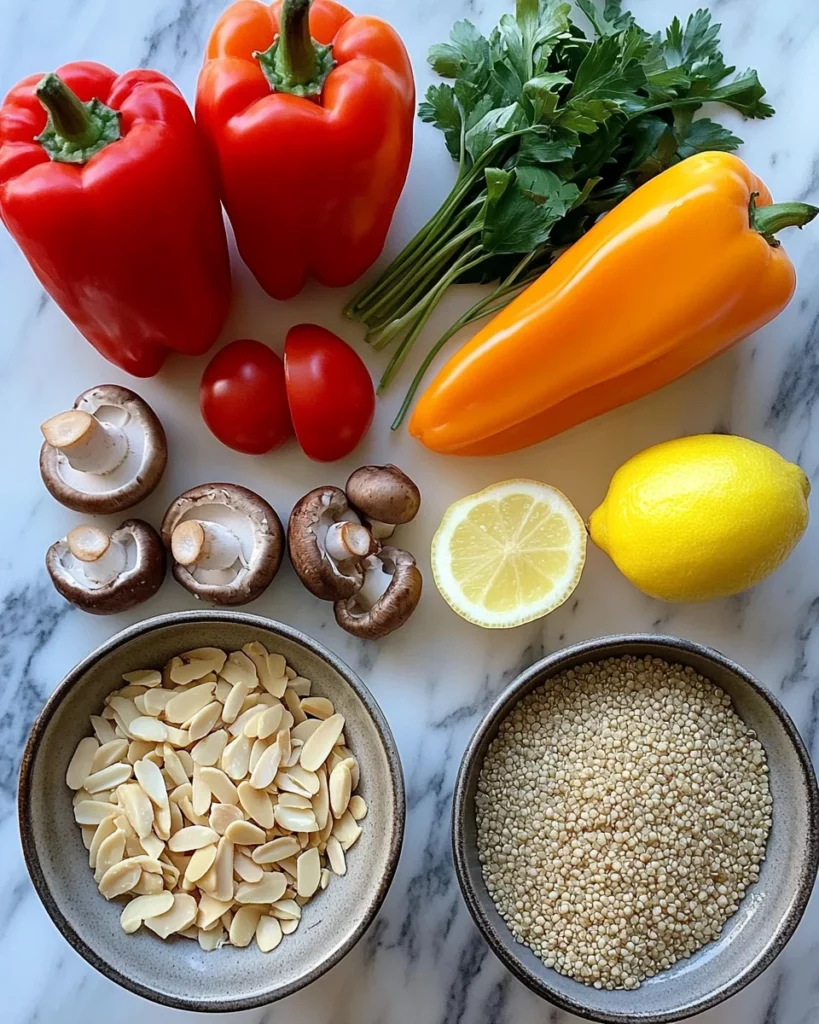 Quinoa and Mushroom Stuffed Bell Peppers