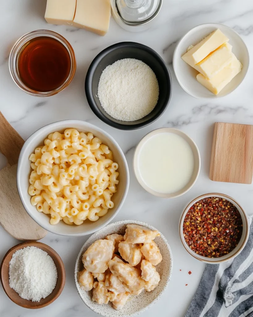 creamy honey pepper chicken mac and cheese