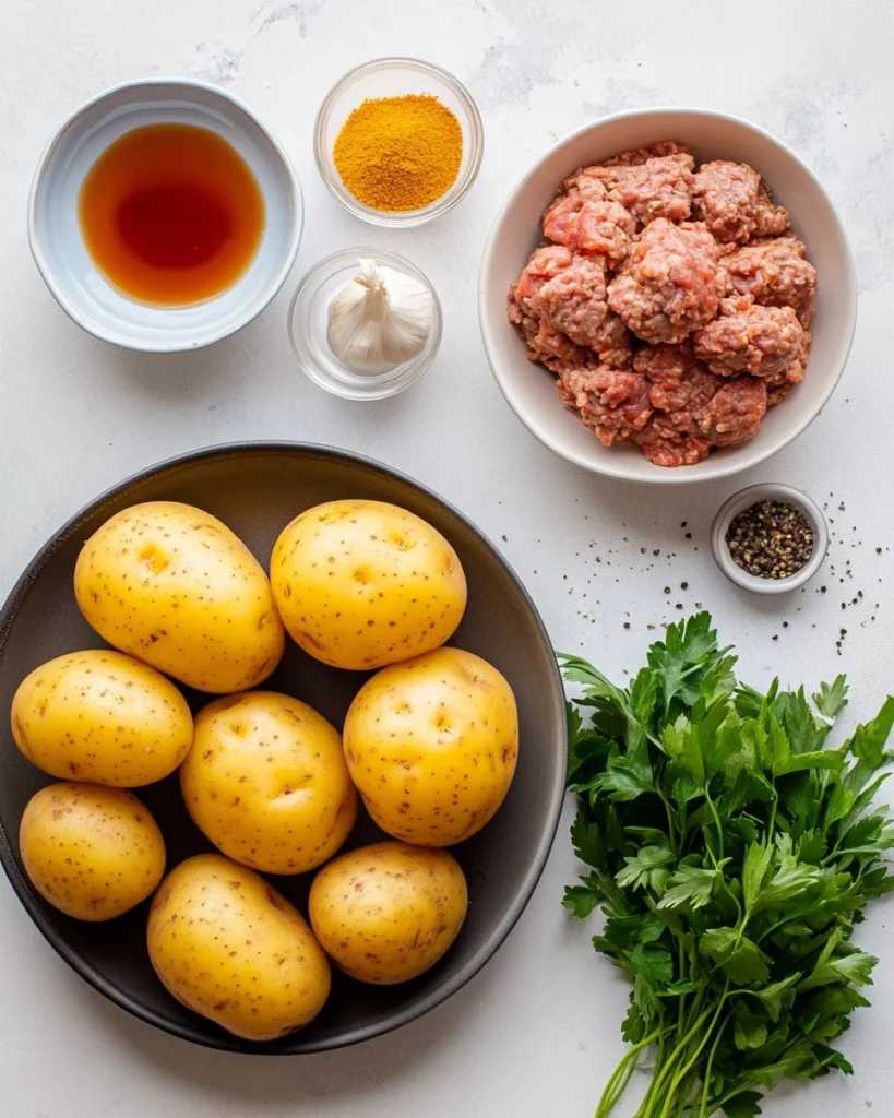 Ground turkey and tender potatoes