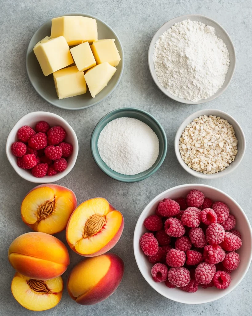Easy Peach and Raspberry Cobbler