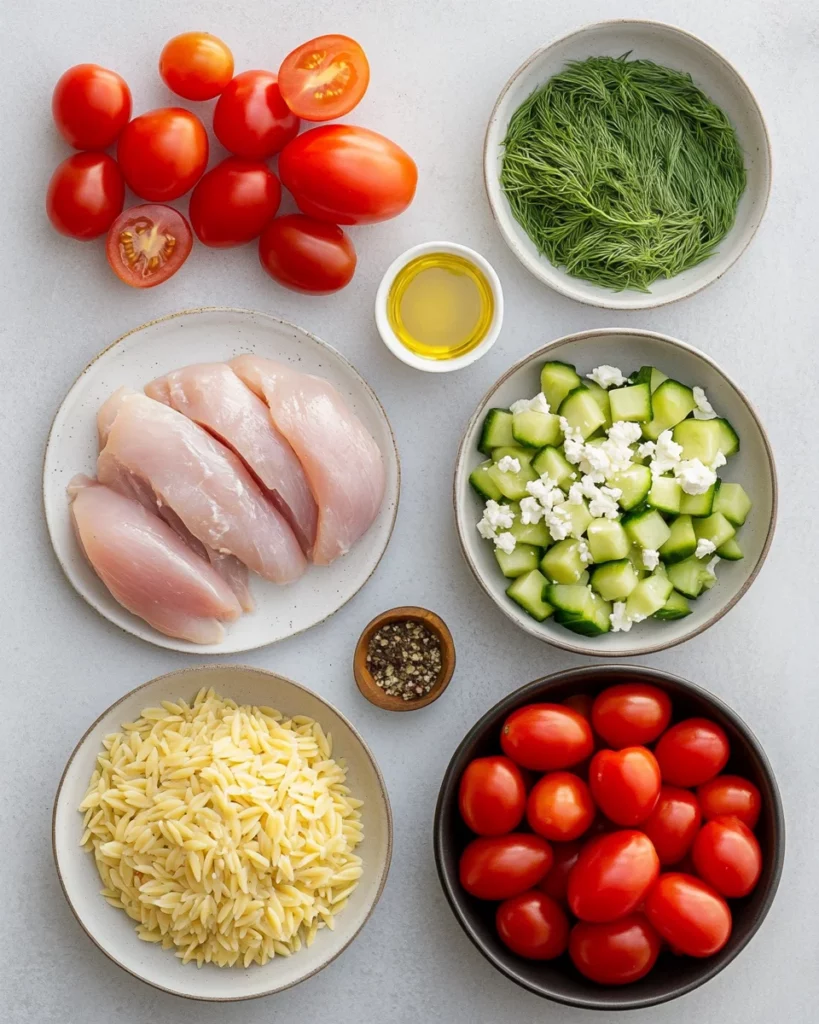Greek Chicken Orzo Salad