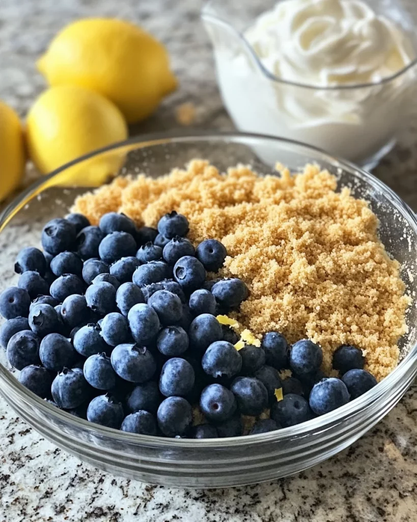 No-Bake Lemon dazzling Blueberry cream Cake