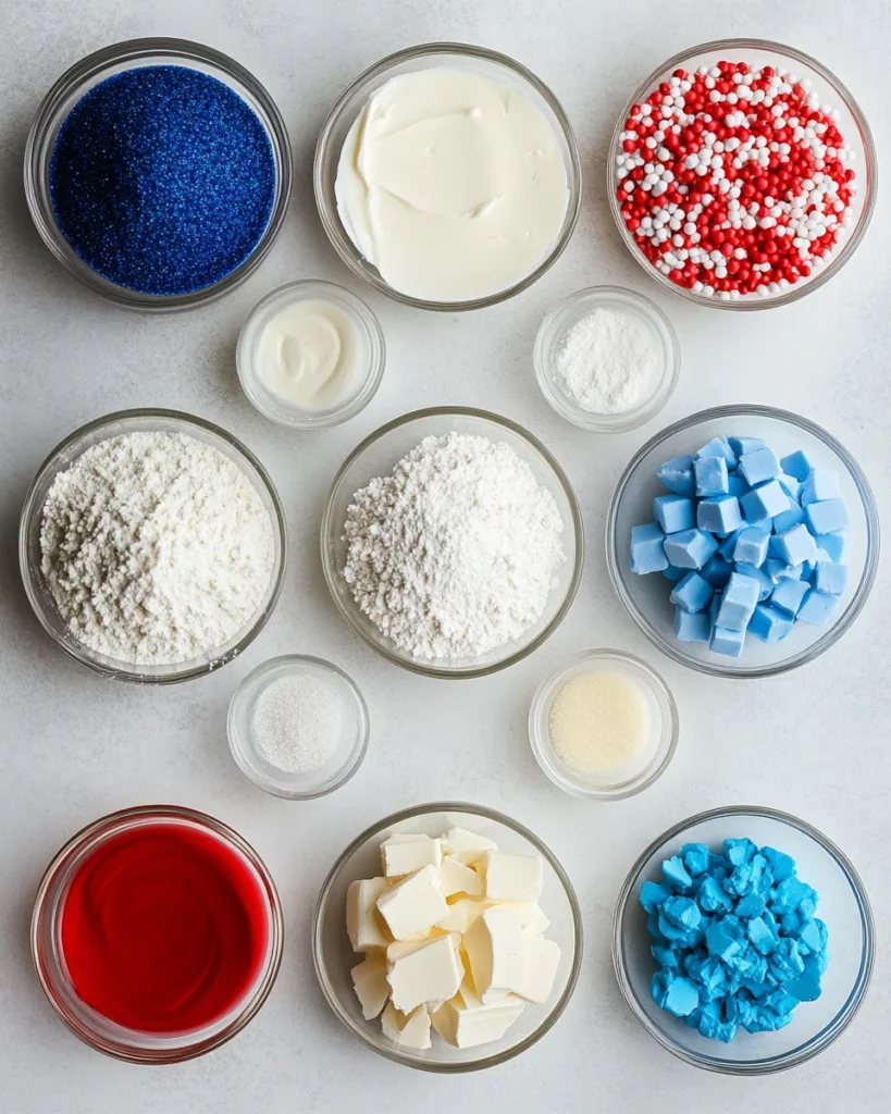 Red, White, and Blue Mini Cakes