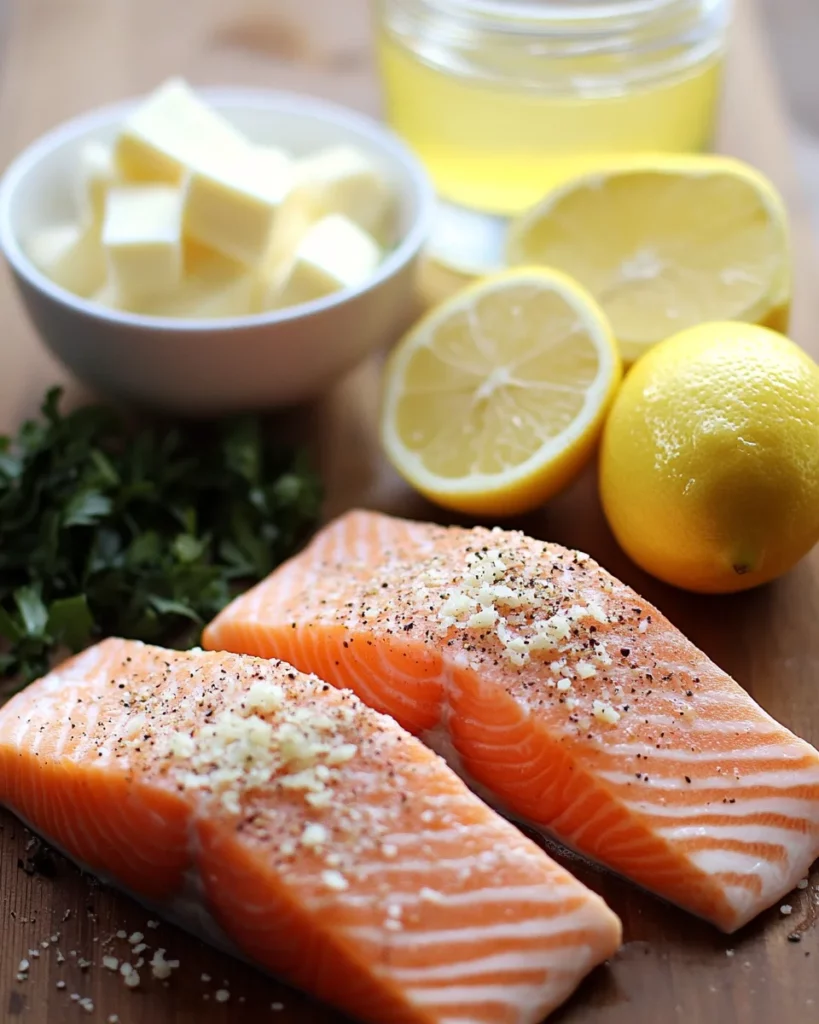 Baked Salmon with Lemon Butter Cream Sauce