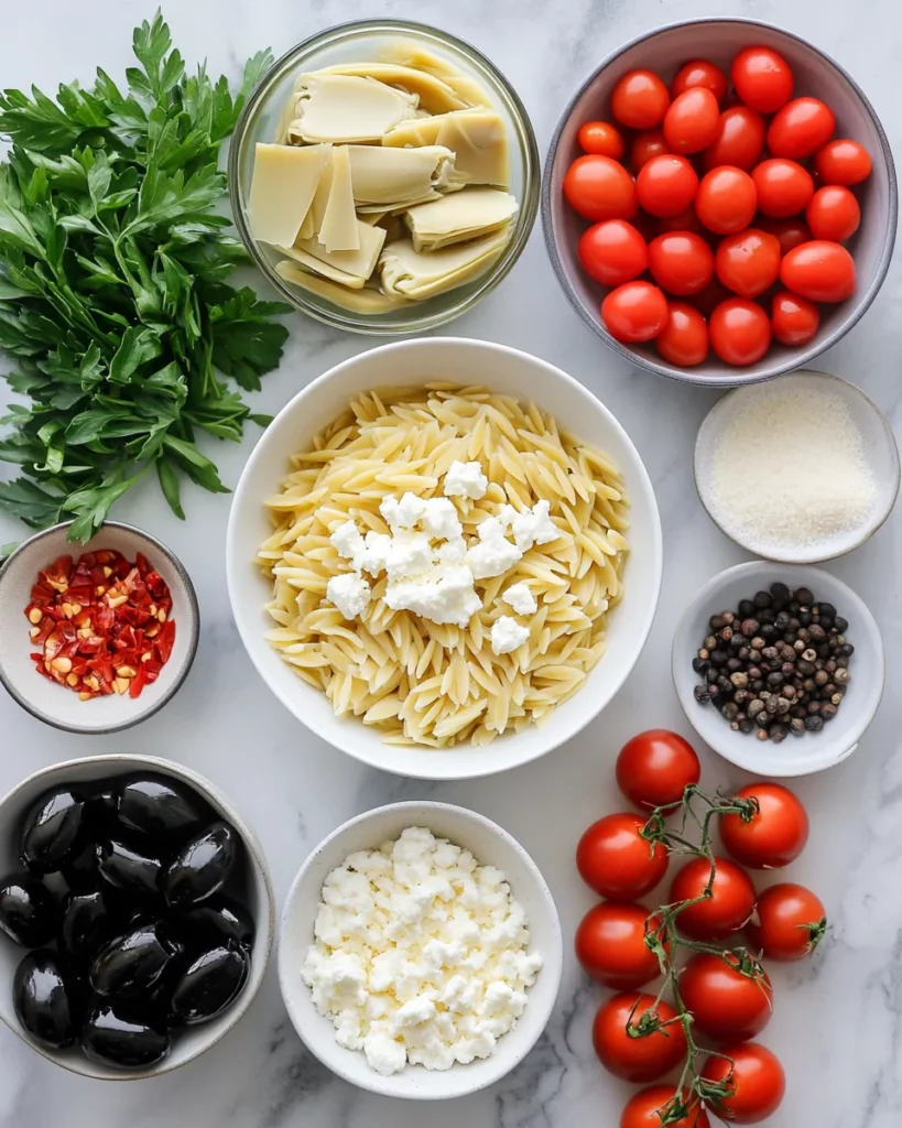 Artichoke and Olive Orzo Bake