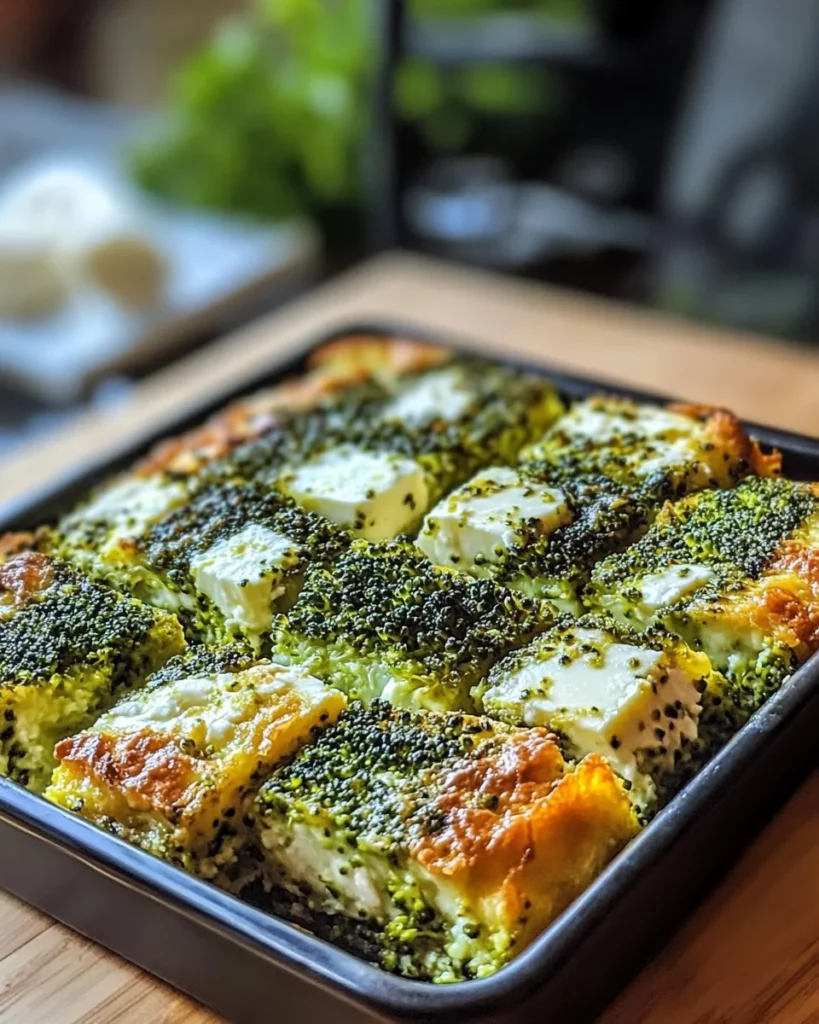 Broccoli and Feta Brownies