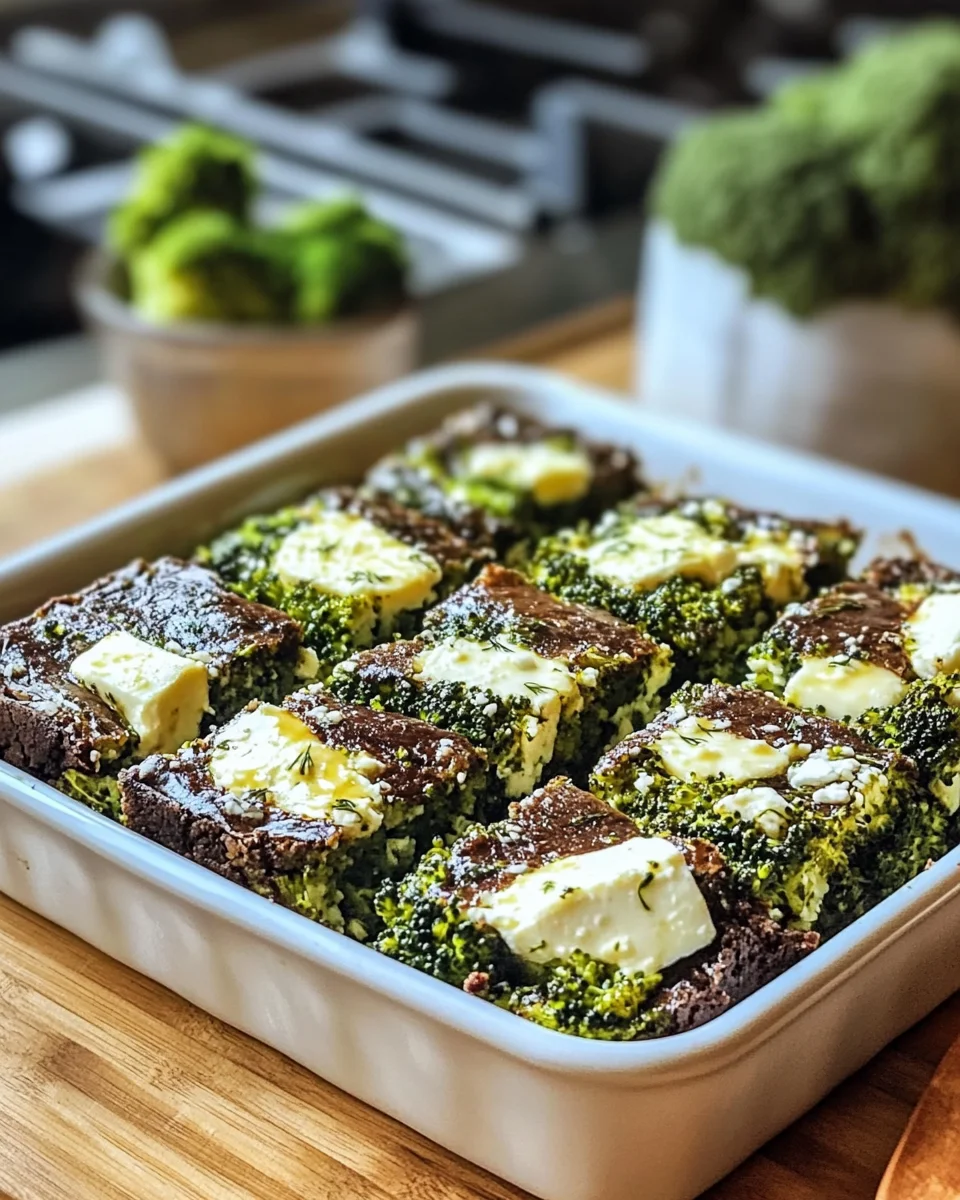 Broccoli and feta brownies: a delicious healthy treat!