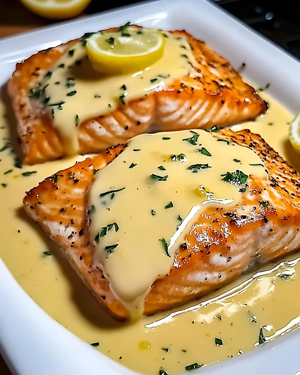 Baked Salmon with Lemon Butter Cream Sauce you must try!