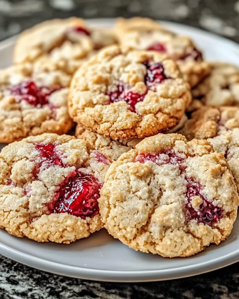 Buttery Raspberry Crumble Cookies