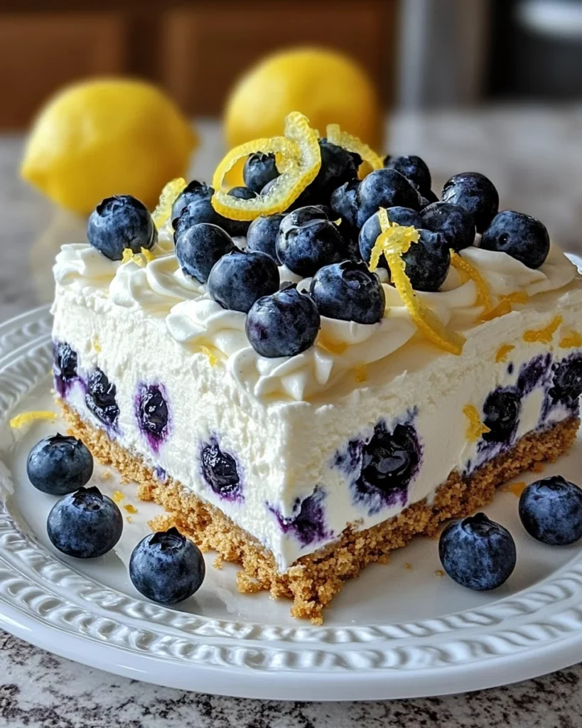 No-Bake Lemon dazzling Blueberry cream Cake