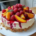 SUMMER BLISS PEACH AND RASPBERRY CHEESECAKE DELIGHT
