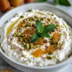 honey ricotta dip with pistachio and apricot