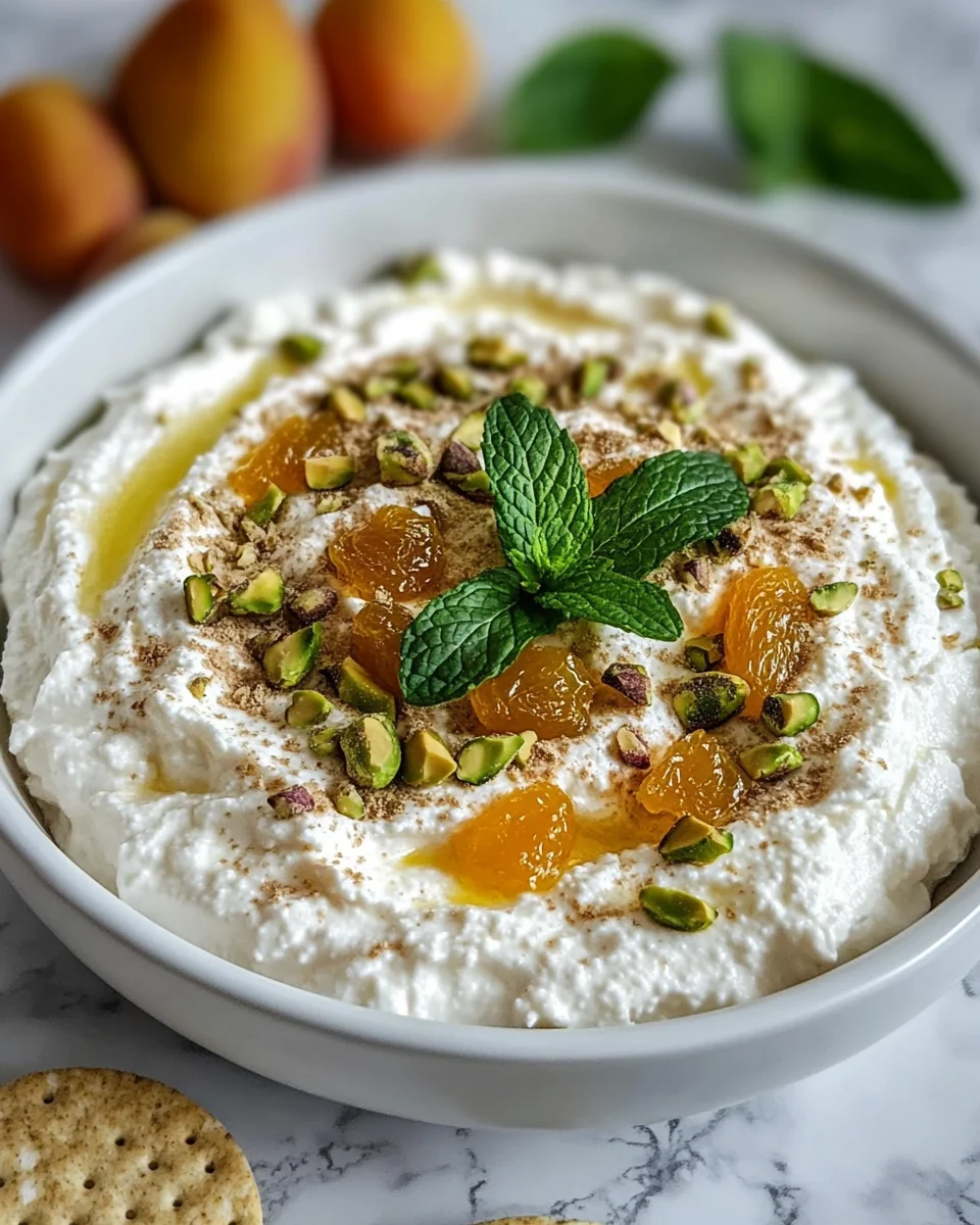 Honey ricotta dip with pistachio and apricot delights!