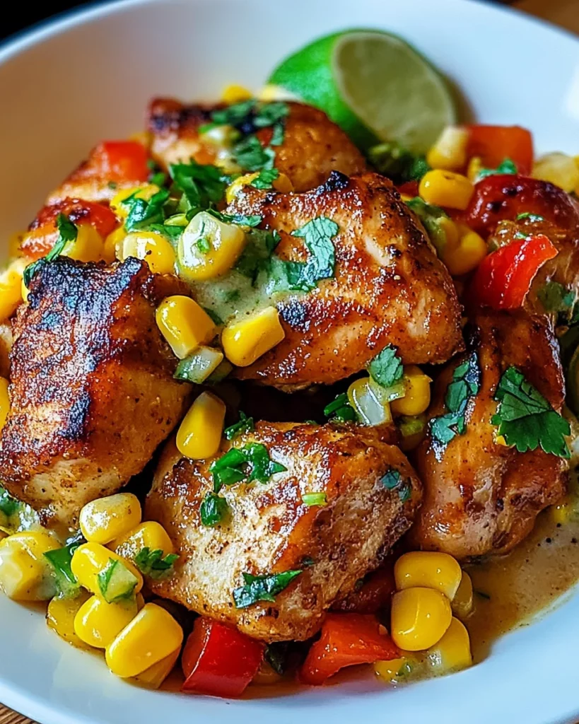Chipotle Lime Chicken with Corn & Peppers