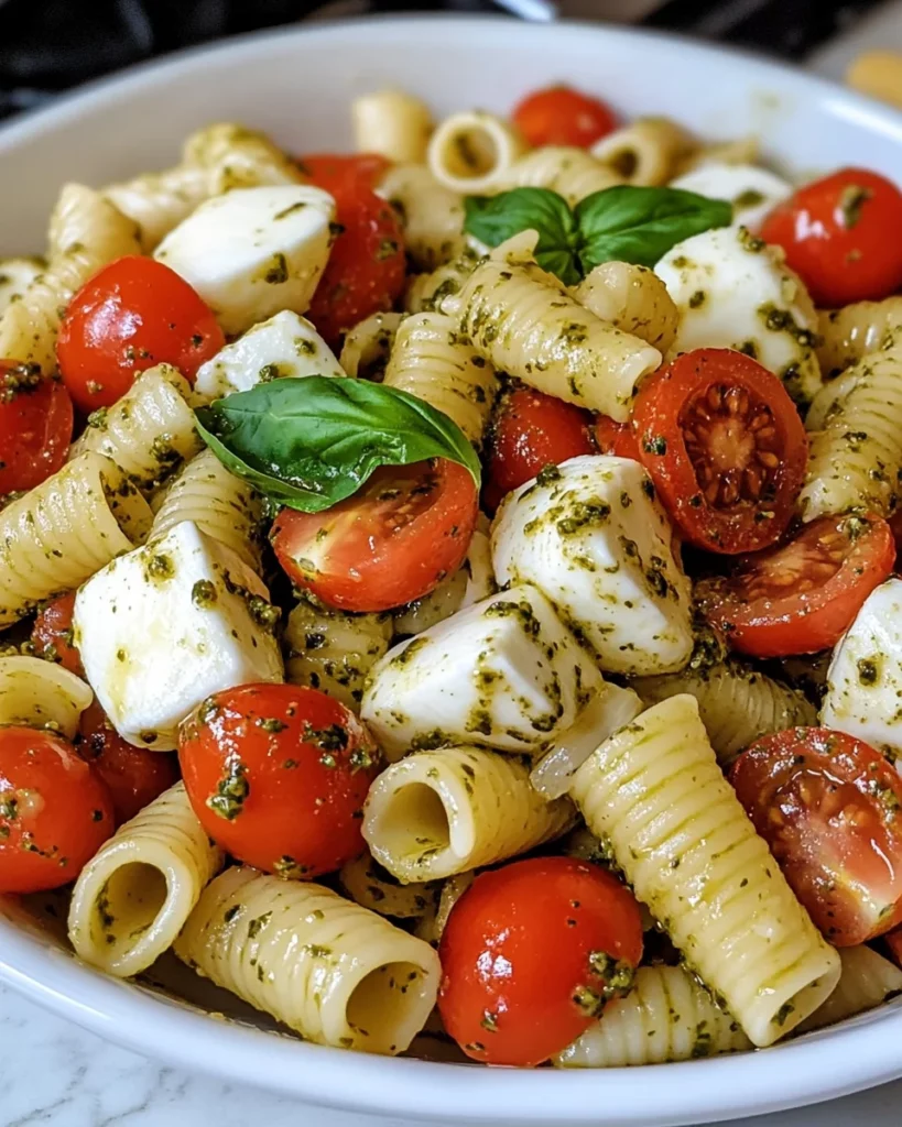 Pesto Caprese Pasta Salad