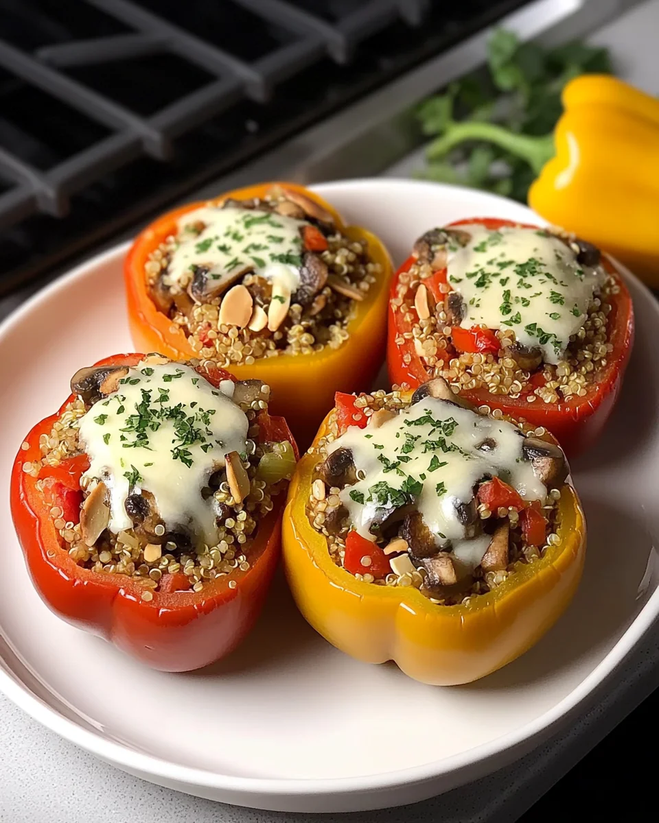 Quinoa and Mushroom Stuffed Bell Peppers Delight You!