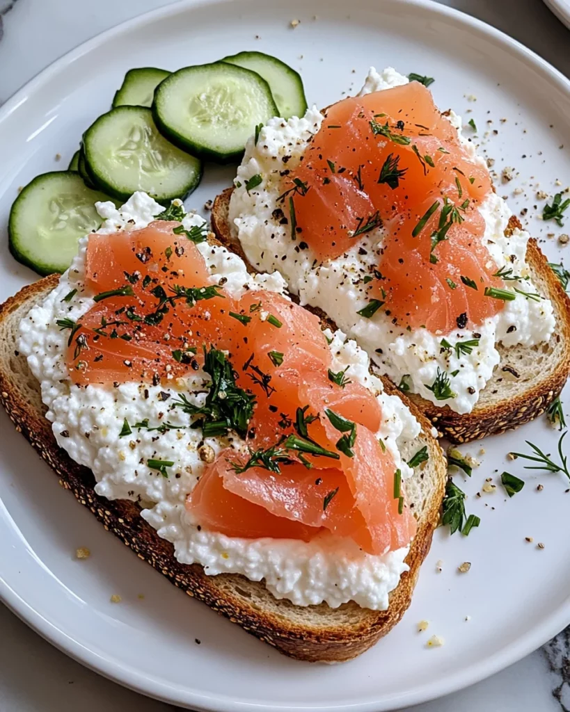 SMOKED SALMON COTTAGE CHEESE TOAST