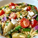 Orzo Salad with Asparagus, Artichoke Hearts & Feta
