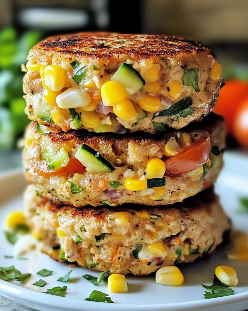 Chicken Zucchini Corn Burgers