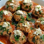 Spinach Feta Turkey Meatballs