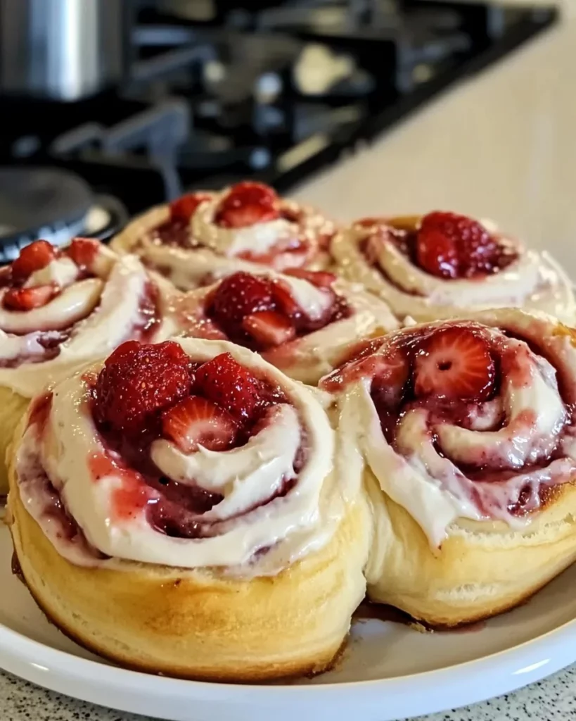 Strawberry Cheesecake Cinnabon Rolls