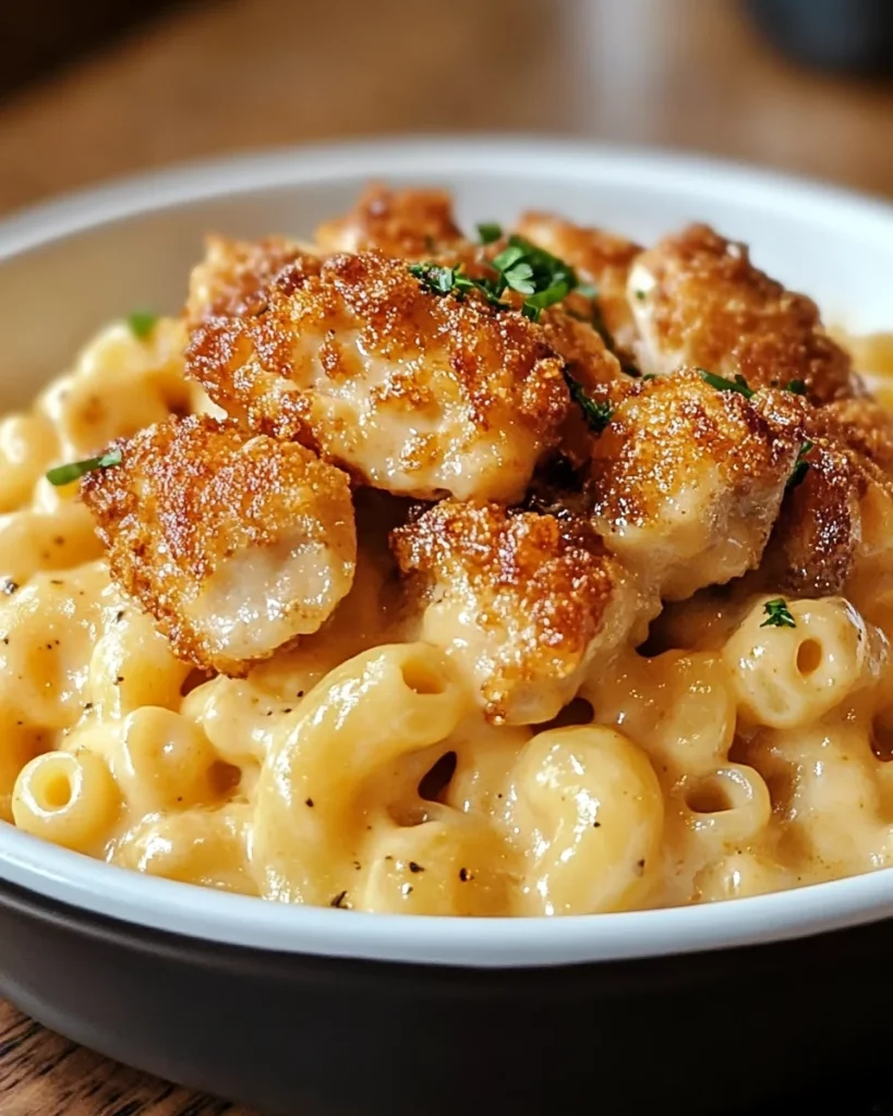 creamy honey pepper chicken mac and cheese
