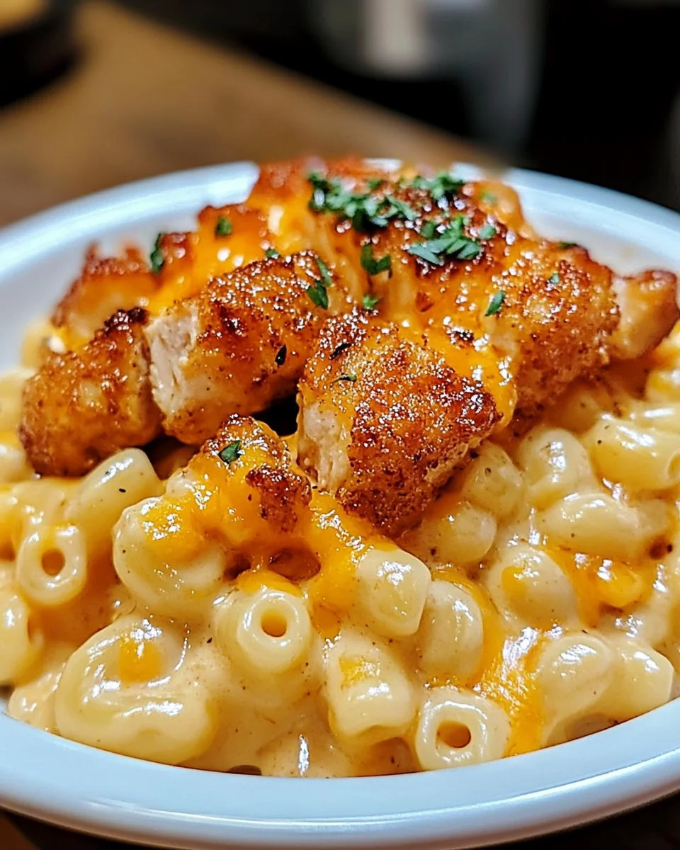 Creamy honey pepper chicken mac and cheese will amaze you!