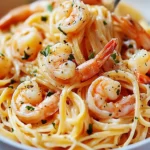 CREAMY GARLIC SHRIMP PASTA