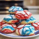 Red White & Blue Cake Mix Crinkle Cookies