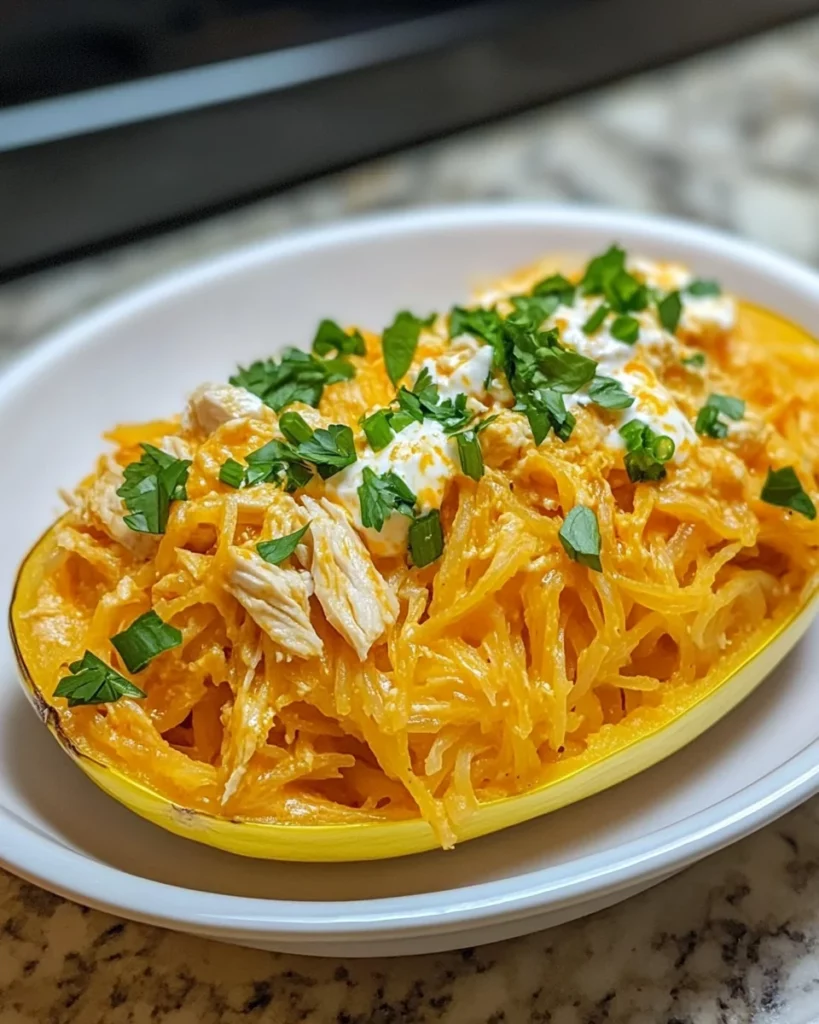 buffalo chicken spaghetti squash