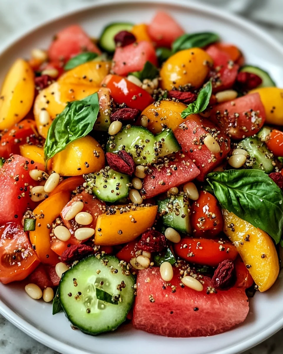 Summer Peach Watermelon Salad That Refreshes Instantly