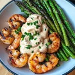 Grilled Shrimp Bowl with Asparagus & Creamy Garlic Sauce