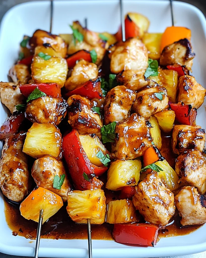 BBQ Pineapple Chicken Kabobs