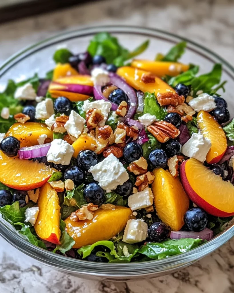 Blueberry Peach Feta Salad