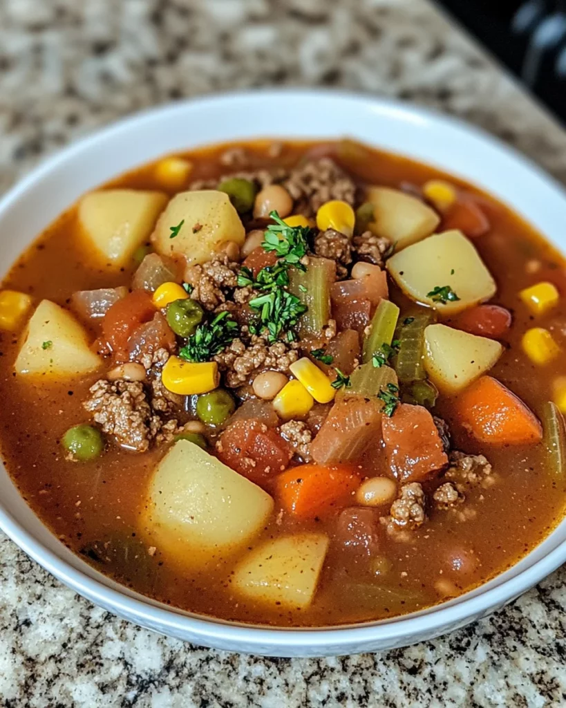 Cowboy hamburger soup