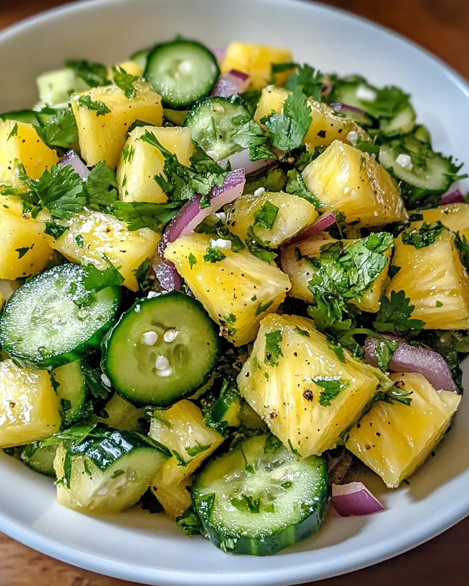 Pineapple cucumber salad that refreshes your palate!