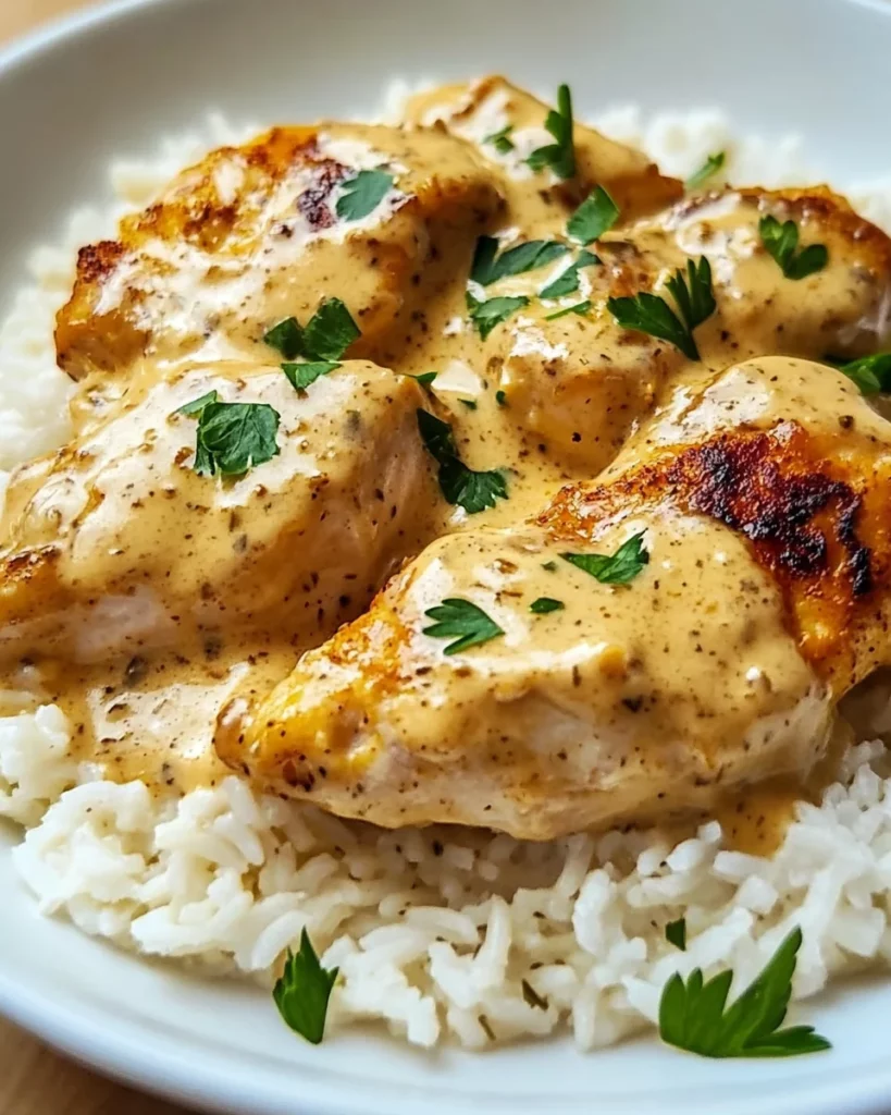 Creamy Smothered Chicken and Rice