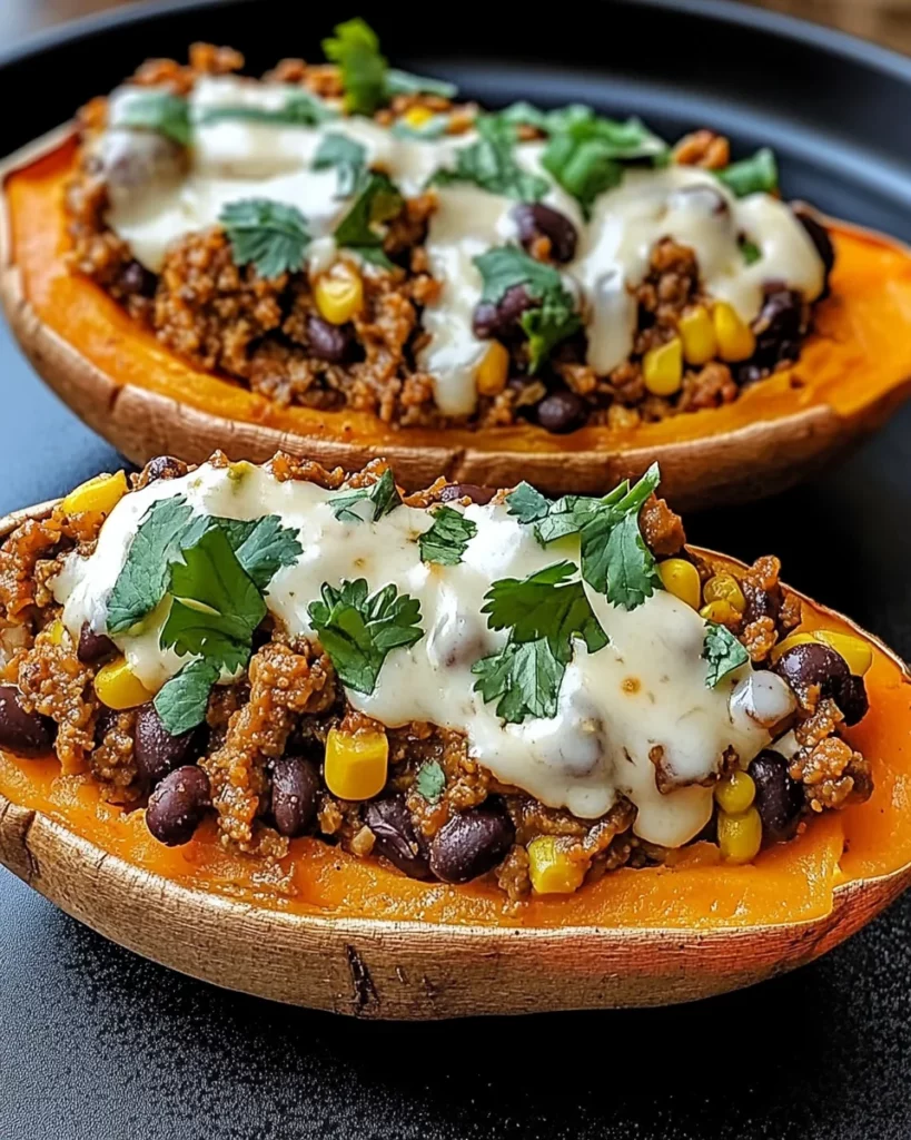 ground turkey stuffed sweet potatoes