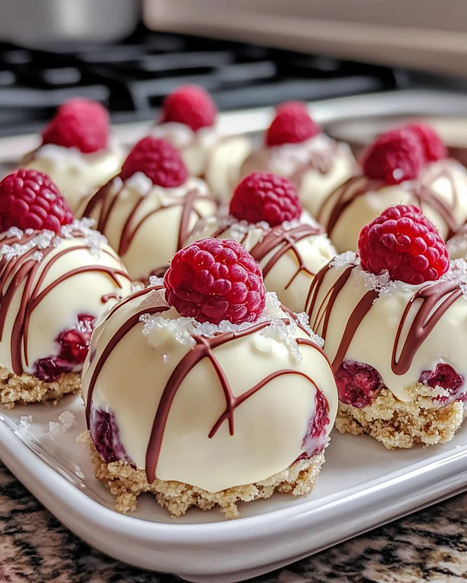 White Chocolate Raspberry Cheesecake Balls Delight You!