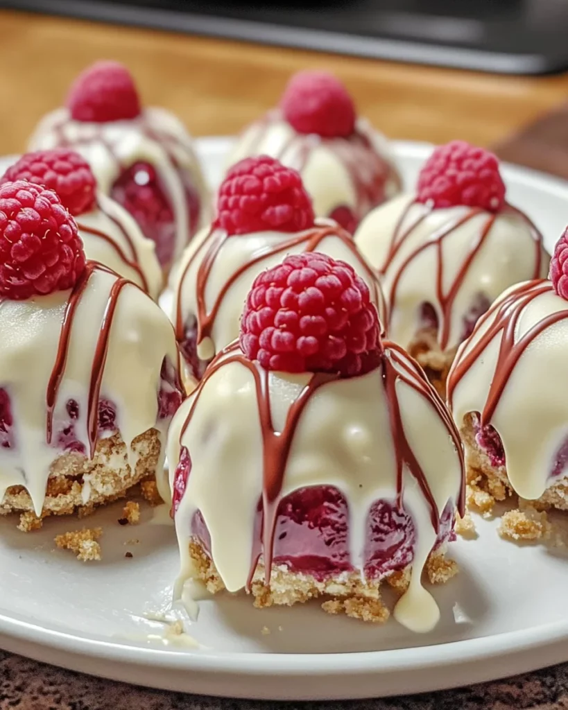 White Chocolate Raspberry Cheesecake Balls