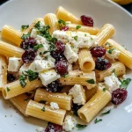 Feta & Cranberry Rigatoni Salad with Lemon Vinaigrette
