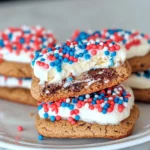 Easy Red, White, and Blue Ice Cream Sandwiches