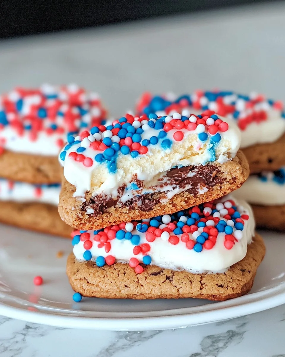 Easy Red, White, and Blue Ice Cream Sandwiches to Impress!